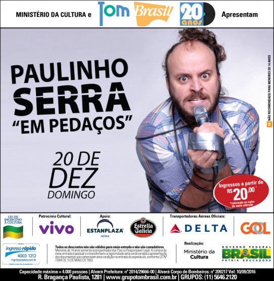 E-FLYER PAULINHO SERRA. Descrição no final do post.